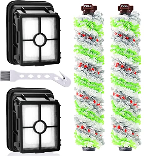 Asdazrxy 2 Stück Ersatzfilter und 2 Stück Multiflächen-Bürstenrolle Haustier, Zubehör für Bissell Crosswave 3-in-1, für Bissell CrossWave 1866 1785 2052 1713 2225N Staubsauger von Asdazrxy
