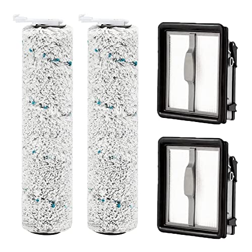 Zubehör für Bissell CrossWave X7 Pet Pro 2955N, 3479N Multi-Surface All in One Nass-Trocken-Staubsauger, 2 Stück Ersatzfilter und 2 Stück Multiflächen-Bürstenrolle von Asdazrxy