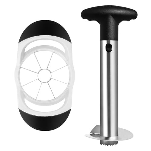 Asdirne Ananasentkerner und -schneider, Ananasschneider und Obstschneider mit lebensmittelechter Edelstahlklinge und ABS-Griff, Ananasschäler, Schwarz Asdirne Ananasentkerner und -schneider, Ananasschneider und Obstschneider mit lebensmittelechter Edelstahlklinge und ABS-Griff, Ananasschäler, Schwarz von Asdirne