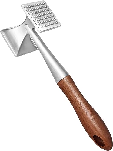 Asdirne Fleischklopfer, Schwer Belastbar Fleischhammer, Steakhammer mit Holzgriff und Lebensmittelechter Zinklegierung, 2 in 1 Fleischklopfer, 26 CM Asdirne Fleischklopfer, Schwer Belastbar Fleischhammer, Steakhammer mit Holzgriff und Lebensmittelechter Zinklegierung, 2 in 1 Fleischklopfer, 26 CM von Asdirne