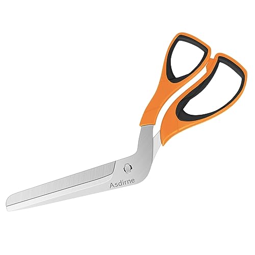 Asdirne Pizzaschere, Pizzaschneider mit lebensmittelechter scharfer Edelstahlklinge und weichem Griff, multifunktionale Küchenschere, 27 cm, Schwarz/Orange von Asdirne