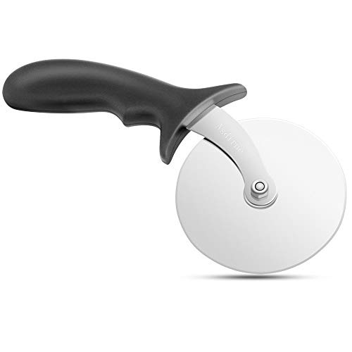 Asdirne Pizzaschneider, Pizzarad, Pizzaroller mit Edelstahl Klinge und ABS Griff, 10 cm, Einstellbare Dichtheit der Klinge, Schwarz von Asdirne