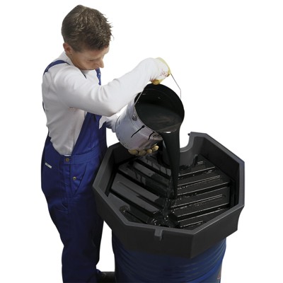 Trichter o Sieb o.Deck. PE Bod prof 200l-F. 6eck B690 T690 H190 Ø690 hoch 22l von Asecos