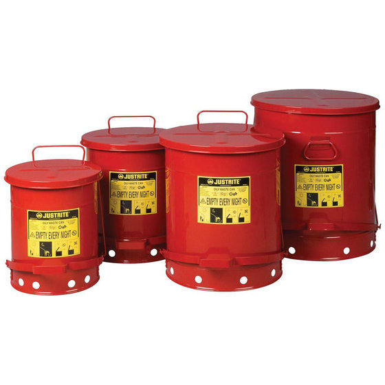 asecos® - Entsorgungsbehälter rund 38 l Stahl rot von Asecos