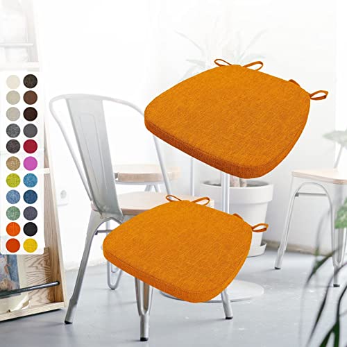Aselbia 2er Set Stuhlkissen 43x42x3cm mit Bändern,Waschbare Sitzkissen rutschfest,Stuhlauflage Stuhlpolster Sitzkissen,Abnembar Bezug Mit Reißverschluss,Ideal für Zuhause Büro Küche Esszimmer,Orange Aselbia 2er Set Stuhlkissen 43x42x3cm mit Bändern,Waschbare Sitzkissen rutschfest,Stuhlauflage Stuhlpolster Sitzkissen,Abnembar Bezug Mit Reißverschluss,Ideal für Zuhause Büro Küche Esszimmer,Orange von Aselbia