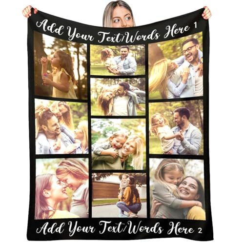 Aseoacc Personalisierte Decke mit Foto,Fotodecke mit Eigenem Foto, Verfügbare Größen,Geschenke für Mama Papa Freundin Kinder Oma Kollege Schwestern & Paare von Aseoacc