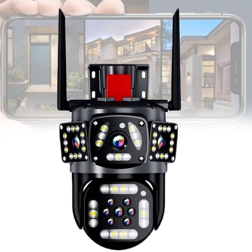 Asfgchh 8 MP Außenkamera mit drei Objektiven, Auto-Tracking, 360-Grad-Sichtansicht, wasserdicht, WiFi, HD-Unterstützung, Cloud-Speicher, Zwei-Wege-Sprachsprechanlage und eine Maschine mit Bildschirmen Asfgchh 8 MP Außenkamera mit drei Objektiven, Auto-Tracking, 360-Grad-Sichtansicht, wasserdicht, WiFi, HD-Unterstützung, Cloud-Speicher, Zwei-Wege-Sprachsprechanlage und eine Maschine mit Bildschirmen von Asfgchh
