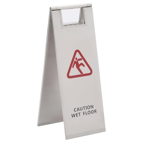 Faltbares Schild mit Aufschrift "Wet Floor", robuster Edelstahl mit rutschfester Unterseite für drinnen und draußen, Sicherheitswarnung Faltbares Schild mit Aufschrift "Wet Floor", robuster Edelstahl mit rutschfester Unterseite für drinnen und draußen, Sicherheitswarnung von Asfgchh