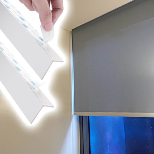 Length Custom 50 70 90 130 150 190 230 cm Blackout PVC Light Blocking Strips for Window Shades and Blinds, L Channel Blocker with Screws, Gap Blockers Curtains(8pcs White,210cm/82.7inc von Asfgchh