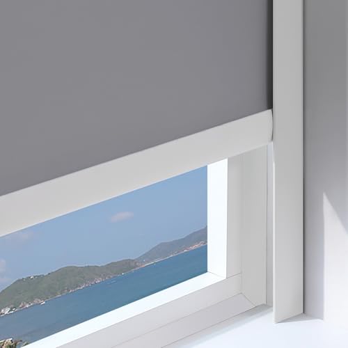 Lichtblockierende Streifen für Fensterrahmen, L-Form, individuelle Blocker entlang der Seiten von Verdunkelungsrollos, schwarz, weiß, grau, PVC-Seitenschienen (2 Stück, weiß, 140 cm) von Asfgchh