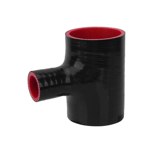 Lufteinlass für Ladeluftkühler, Turbo-Kit, Abblaseventil, BOV-Kupplung, Adapter, 4-lagig, 25/34 mm, T-förmiges Rohr, T-förmiges Rohr, T-Stück, Silikonschlauch, 3-Wege, 51-76 mm Rohr (70 x 34 mm) von Asfgchh