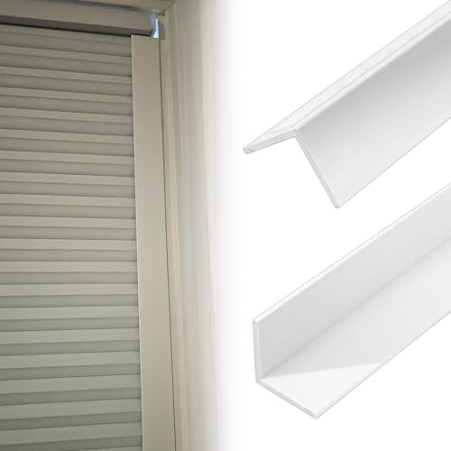 Selbstklebendes Rollo, lichtblockierende Streifen, PVC-Fensterschutz, Spaltblocker für Rahmen, L-Form, Kinderzimmer, Schlafzimmer, Jalousien, Kantenverdunkelung, Seitenschiene (2 Stück, weiß, 160 cm) von Asfgchh