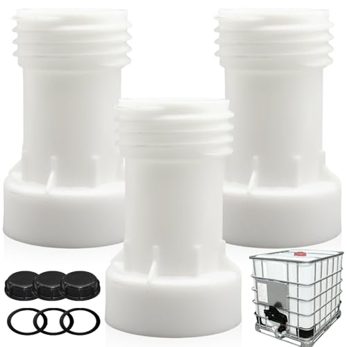 Asfrode 3er set S60x6 IBC Verlängerung Distanzstück Adapter mit Abdeckung, IBC Tank Zubehör Grobgewinde, IBC Container Zubehör, Distanzstück Verlängerung S60x6 Adapter, 1000 Liter Wassertank Zubehör Asfrode 3er set S60x6 IBC Verlängerung Distanzstück Adapter mit Abdeckung, IBC Tank Zubehör Grobgewinde, IBC Container Zubehör, Distanzstück Verlängerung S60x6 Adapter, 1000 Liter Wassertank Zubehör von Asfrode