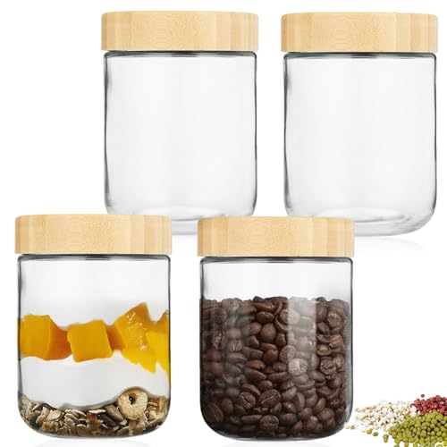 Asfrode 4 Stück Overnight Oats Gläser mit Deckel, 480ml Einmachgläser mit Schraubdeckel Meal Prep Gläser Luftdicht Wiederverwendbare Glasbehälter für Gewürze Joghurt Hausgemachte Asfrode 4 Stück Overnight Oats Gläser mit Deckel, 480ml Einmachgläser mit Schraubdeckel Meal Prep Gläser Luftdicht Wiederverwendbare Glasbehälter für Gewürze Joghurt Hausgemachte von Asfrode
