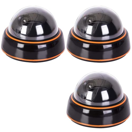 Asfrode Kamera Attrappe, 3er Kamera Attrappe mit 3 Überwachungswarnaufkleber Videoüberwachung Dome Überwachungskamera Attrappen Fake Camera mit rotem LED Licht für Wand Decke Asfrode Kamera Attrappe, 3er Kamera Attrappe mit 3 Überwachungswarnaufkleber Videoüberwachung Dome Überwachungskamera Attrappen Fake Camera mit rotem LED Licht für Wand Decke von Asfrode