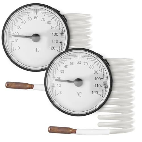 Asfrode Kapillare Temperaturmessgerät, Kapillarthermometer Thermometer mit Fühler Kapillare Temperaturmessgerät Messen Temperatur Von Gas Flüssigkeit und Dampf 0-120 °C von Asfrode