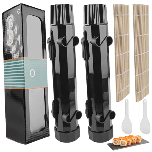 Gestreifte Sushi-Form, Sushi Set Zum Selber Machen, Werkzeugset Zur Sushi-Herstellung, Mit 2 Kleine Reislöffel, Sushi-Form Mit Bambusmatte, Für Anfänger Und Profis, Um Ihr Eigenes Sushi Zuzubereiten von Asfrode