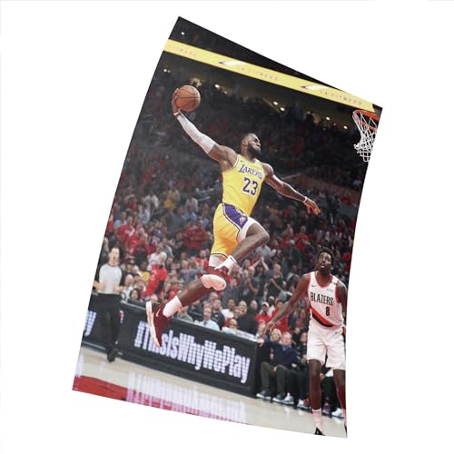 Asher Lebron James Los Angeles Lakers Poster Foto Celebrity Basketball NBA Champion Wanddekoration Poster Druck Größe 28 cm x 43 cm (280 mm x 430 mm) Geschenk dekorativer Druck Wand, schwarz von Asher