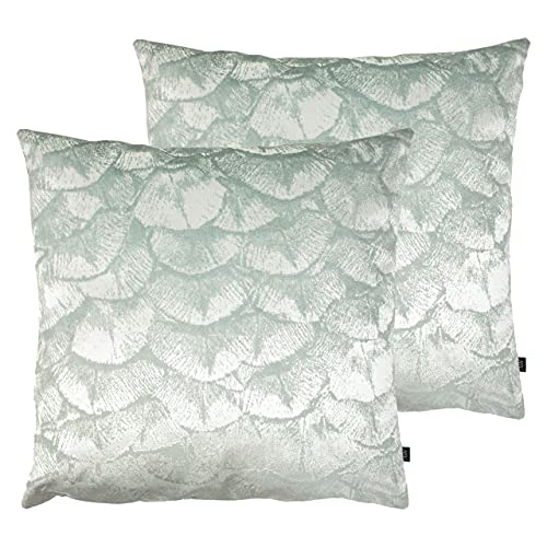 Ashley Wilde Jaden Twin Pack Feather füllte Kissen, Feder, Seegreen/eu de, 50 x 50cm, 2 von Ashley Wilde