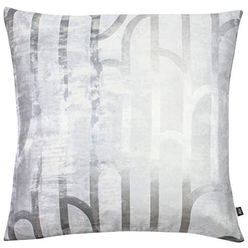 Ashley Wilde Meyer Feder gefülltes Kissen, Polyester, Platin/Silber, 50 x 50cm von Ashley Wilde