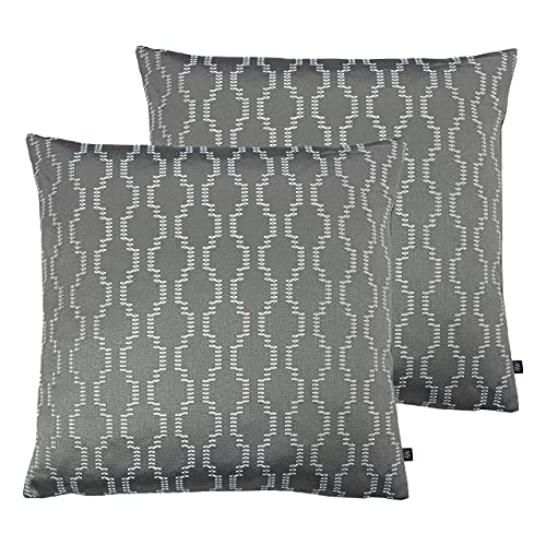 Ashley Wilde Nash Twin Pack-Polyester gefüllte Kissen, Nebel/dunkelgrau, 50 x 50cm, 2 von Ashley Wilde