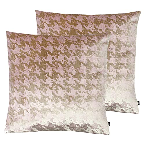Ashley Wilde Nevado Twin Pack-Feder gefüllte Kissen, Polyester, Rosengold/erröten, 50 x 50cm, 2 von Ashley Wilde