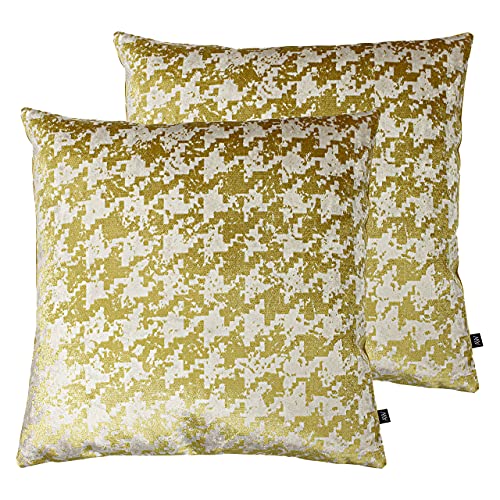 Ashley Wilde Nevado Twin Pack-Polyester-gefüllte Kissen, Gold, 50 x 50cm, 2 von Ashley Wilde