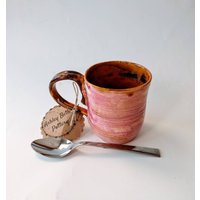 Keramiktasse, Rosa Und Bernsteinbraune Keramikkaffeetasse, 210 Ml Handgemachte Rustikale Dusty Rose Teetasse, Espressotasse Mit Rippenstruktur Keramiktasse, Rosa Und Bernsteinbraune Keramikkaffeetasse, 210 Ml Handgemachte Rustikale Dusty Rose Teetasse, Espressotasse Mit Rippenstruktur von AshleyBethPottery