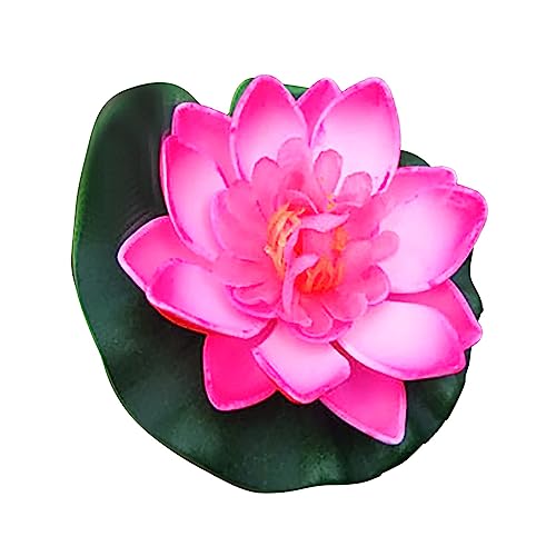 Ashleyzj Schwimmende Lotusblumen künstliche Seerosen, schwimmend, 10 cm, künstliche Seerosen, wasserfest, schwimmend, als Dekoration für Haus, Garten, Pool, Teich, Aquarium (Pink, One Size) von Ashleyzj