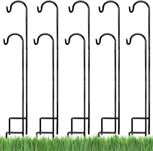 AshmanOnline Shepherds Hook 10er Pack Schwarz, 35 Zoll groß, aus hochwertigem Metall zum Aufhängen von Solarlicht, Vogelhäuschen, Einmachgläsern, Gartenpfahl und Hochzeitsdekor von AshmanOnline