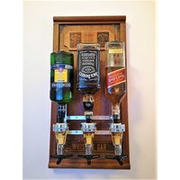 Wand Whiskey & Likör Spender/Alkohol 3 Flaschen Halter Hartholz Für Ihn Geschenk Papa Freunde von AshminWood