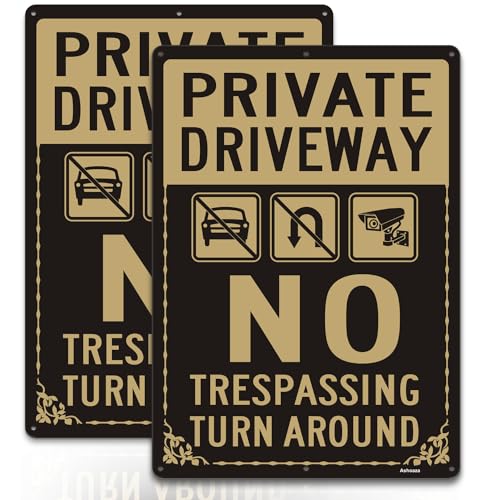 Ashoaza Schild mit Aufschrift "Private Driveway", Aluminium, "Private Drive No Trespassing", reflektierend, UV-geschützt und wetterfest, einfach zu montieren, 35,6 x 25,4 cm (2 Stück) Ashoaza Schild mit Aufschrift "Private Driveway", Aluminium, "Private Drive No Trespassing", reflektierend, UV-geschützt und wetterfest, einfach zu montieren, 35,6 x 25,4 cm (2 Stück) von Ashoaza