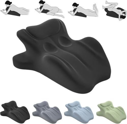 Chiro Monk Couple Pillow, Wedge Pillow Memory Foam,Provides Waist and Neck Support,Rebound Couples Pillows,27° Angle Perfect Position,Recovers After Impact, Ideal for Sitting and Lying (Black) von Ashopfun