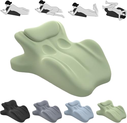 Chiro Monk Couple Pillow, Wedge Pillow Memory Foam,Provides Waist and Neck Support,Rebound Couples Pillows,27° Angle Perfect Position,Recovers After Impact, Ideal for Sitting and Lying (Green) von Ashopfun