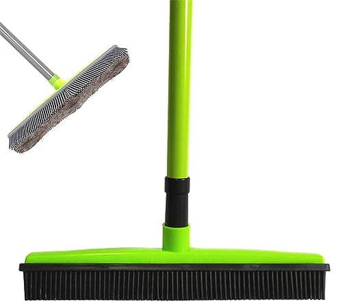 Indigo Pet Hair Remover Broom,Multi-Surface Squeegee Rubber Broom,Rubber Broom Pet Hair Remover,Telescopic Rubber Broom,Pet Hair Removal Broom,Fur Remover Broom with Telescoping Handle (Green) von Ashopfun