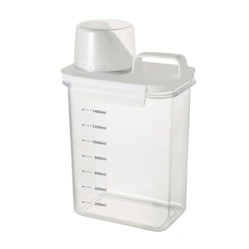 Ashuxxn 1800ml Luftdichter Waschmittelspender Mit Messbecher Waschmittelspender Mit Messbecher Waschpulver Aufbewahrungsbox Waschmittel Aufbewahrung Waschpulverspender für Waschpulver Getreide Mehl von Ashuxxn
