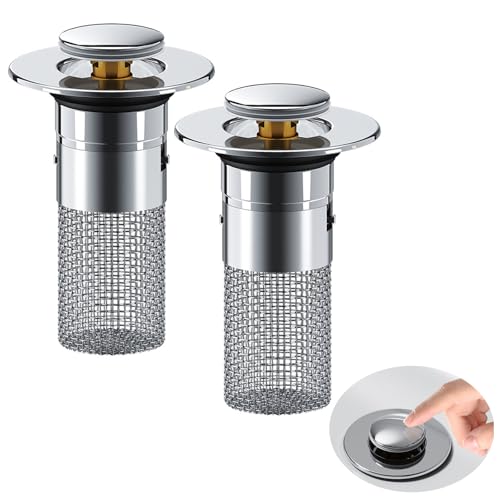 Ashuxxn 2 Stück Ablauf Abflussstopfen mit Sieb Pop up Abflussstopfen Universal mit Haarsieb Abflussstopfen Waschbecken mit Haarsieb WaschbeckenstöPsel für 34-40mm Abfluss Ablauf Ashuxxn 2 Stück Ablauf Abflussstopfen mit Sieb Pop up Abflussstopfen Universal mit Haarsieb Abflussstopfen Waschbecken mit Haarsieb WaschbeckenstöPsel für 34-40mm Abfluss Ablauf von Ashuxxn