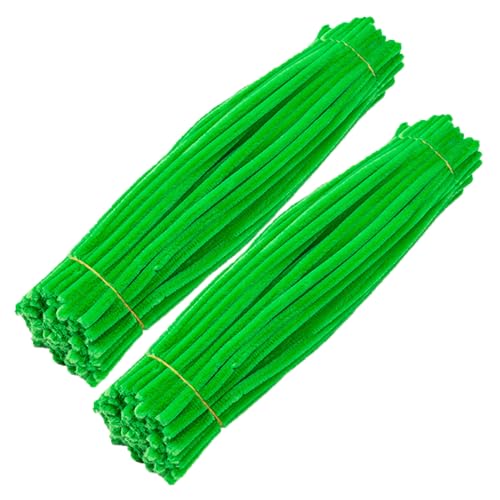 Ashuxxn 200 Stück Grün Pfeifenreiniger Grün Pfeifenputzer Flexible Chenille Stiele Biegeplüsch Basteldraht Chenilledraht Biegeplüsch Pfeifenreiniger Chenilledraht 30CM für DIY Kunst (Hellgrün) von Ashuxxn