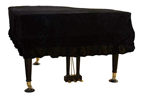 AsiaCreate Premium Pleuche Grand Piano Cover, dekorative Anti-Staub-Makel-Scratch-Piano-Abdeckung, 160 cm, schwarz von AsiaCreate