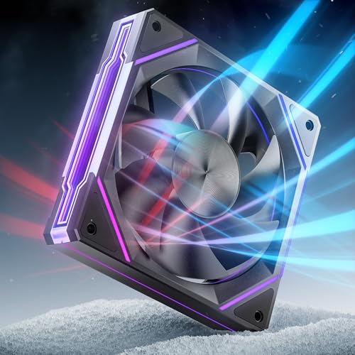 AsiaHorse ARGB PC Lüfter 120MM Gehäuse [Unendlichkeitsspiegel] [Stumm] 1800RPM RGB 5V3PIN ARGB und 12V4PIN PWM, 50.000 Stunden Lebensdauer AMICIPro Schwarz von AsiaHorse