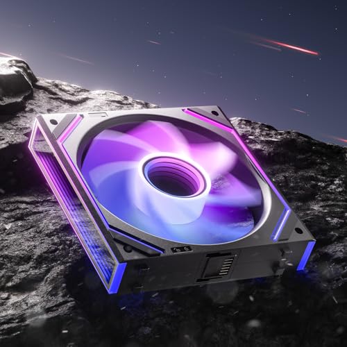 AsiaHorse DAWN Pro RGB PC Lüfter 120MM Reverse Gehäuselüfter, ARGB Daisy Chain PC Lüfter [Infinity Mirror] [HDB] 71 CFM/1850 RPM/2.6MMH2O 4 Pin PWN & 5V 3Pin ARGB für Asus Aura ASRock GIGABYTE MSI von AsiaHorse