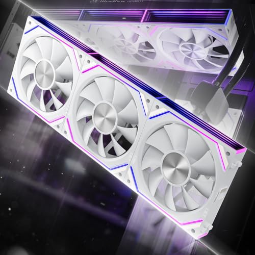 AsiaHorse DAWN RGB PC Lüfter 120MM Gehäuselüfter 3 Stück, ARGB Daisy Chain PC Lüfter [Infinity Mirror] [HDB] 71 CFM/1850 RPM/2.6MMH2O 4 Pin PWN & 5V 3Pin ARGB für Asus Aura ASRock GIGABYTE MSI von AsiaHorse