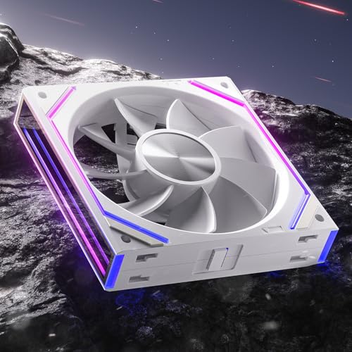 AsiaHorse DAWN RGB PC Lüfter 120MM Reverse Gehäuselüfter, ARGB Daisy Chain PC Lüfter [Infinity Mirror] [HDB] 71 CFM/1850 RPM/2.6MMH2O 4 Pin PWN & 5V 3Pin ARGB für Asus Aura ASRock GIGABYTE MSI von AsiaHorse