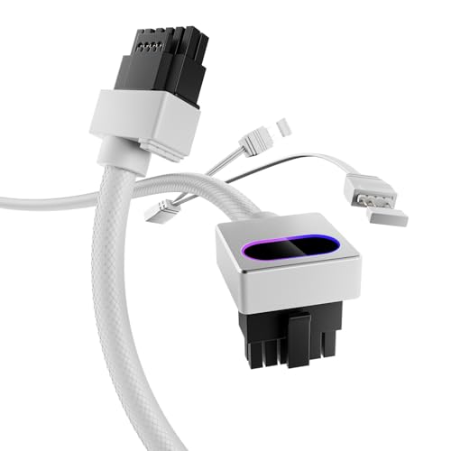 AsiaHorse Hydrus 12+4-Pin (16 Pin) 12VHPWR GPU Modularkabel (Typ B) – Direktverbindungskabel für NVIDIA Grafikkarten RTX 40/5070/5080-Serie – Kein Verlängerungskabel. Hydrus-16PIN-WHITE-B von AsiaHorse