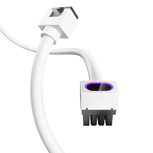 AsiaHorse Hydrus GPU 8 Pin PSU Kabelverlängerung A, PC 8 Pin Sleeved Cable Für GPU [18AWG] Netzteil Cable Extensions, 5V 3Pin ARGB SYNC HYDRUS-8PIN-GPU-WHITE-A-30CM von AsiaHorse