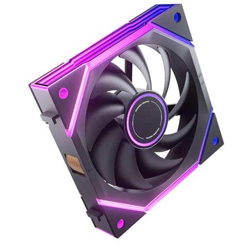 AsiaHorse NyotaUltra ARGB PC Lüfter 120MM Gehäuselüfter, RGB Daisy Chain PC Lüfter [Infinity Mirror] [HDB] 58.5 CFM/2000 RPM/2.05MMH2O 4 Pin PWN & 5V 3Pin ARGB für Asus Aura ASRock GIGABYTE MSI von AsiaHorse