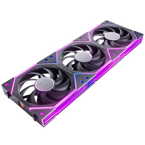 AsiaHorse NyotaUltra ARGB PC Lüfter 120MM Gehäuselüfter 3 Stück, RGB Daisy Chain PC Lüfter [Infinity Mirror] [HDB] 58.5 CFM/2000 RPM/2.05MMH2O 4 Pin PWN & 5V 3Pin ARGB für Asus Aura GIGABYTE MSI von AsiaHorse