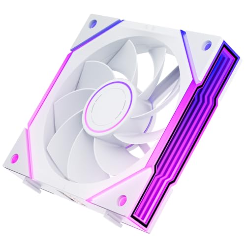 AsiaHorse NyotaUltra RGB PC Lüfter 120MM Reverse Gehäuselüfter, ARGB Daisy Chain PC Lüfter [Infinity Mirror] [HDB] 58.5 CFM/2000 RPM/2.07MMH2O 4 Pin PWN & 5V 3Pin ARGB für Asus Aura GIGABYTE MSI von AsiaHorse
