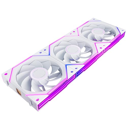 AsiaHorse NyotaUltra RGB PC Lüfter 120MM Reverse Gehäuselüfter 3 Stück, ARGB Daisy Chain PC Lüfter [Infinity Mirror] [HDB] 58.5 CFM/2000 RPM/2.07MMH2O 4 Pin PWN & 5V 3Pin ARGB für Asus Aura MSI von AsiaHorse