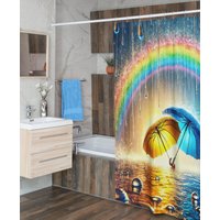 Must Have Shower Curtain Gives You Some Good Vibes & Bring Color in Your Bathroom, Lovely Runner Umbrella K-Drama, Gift For Home von AsiaSpirits